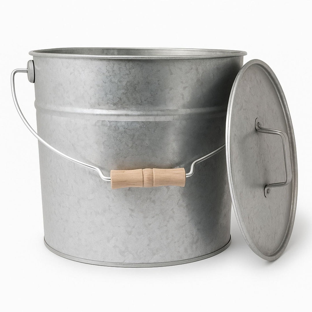 Metalleimer mit Deckel, Eimer, Zink,LIVLIG